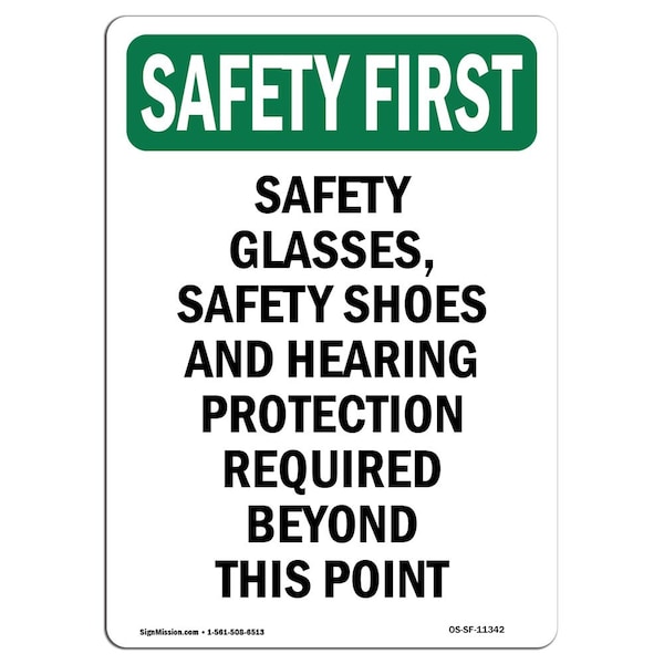 Signmission OSHA Sign, Glasses Shoes And, 10in X 7in Rigid Plastic, 7" W, 10" H, Portrait OS-SF-P-710-V-11342 - main